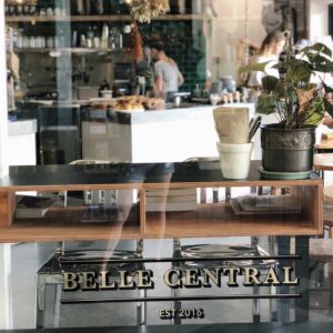 Looking into front window of Belle Central Cafe, Ballina